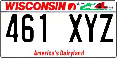 WI license plate 461XYZ