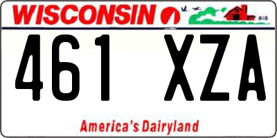WI license plate 461XZA