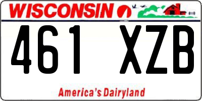 WI license plate 461XZB