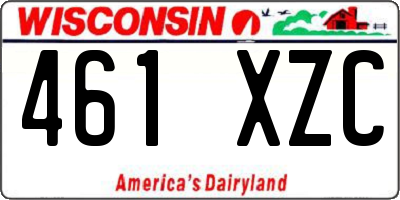 WI license plate 461XZC