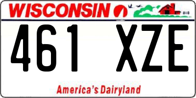 WI license plate 461XZE