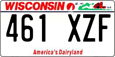WI license plate 461XZF