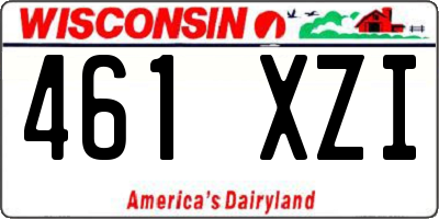 WI license plate 461XZI