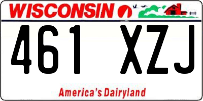 WI license plate 461XZJ
