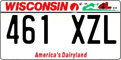 WI license plate 461XZL