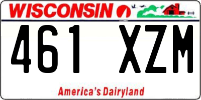 WI license plate 461XZM