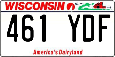 WI license plate 461YDF