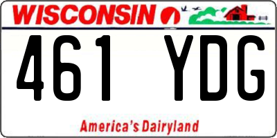 WI license plate 461YDG