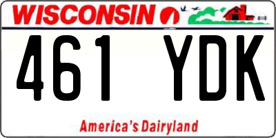 WI license plate 461YDK