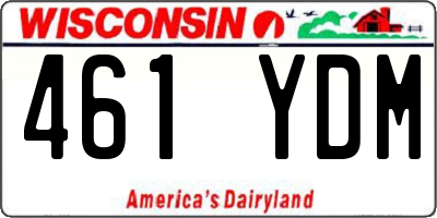 WI license plate 461YDM