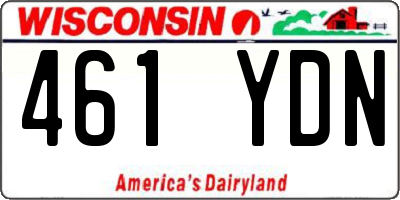 WI license plate 461YDN