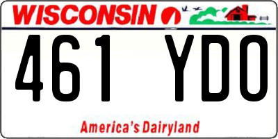 WI license plate 461YDO