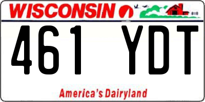 WI license plate 461YDT