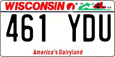 WI license plate 461YDU