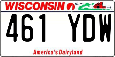 WI license plate 461YDW