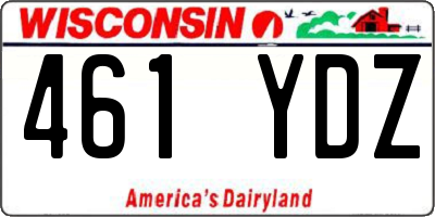 WI license plate 461YDZ