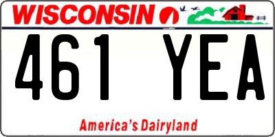 WI license plate 461YEA
