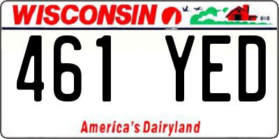 WI license plate 461YED
