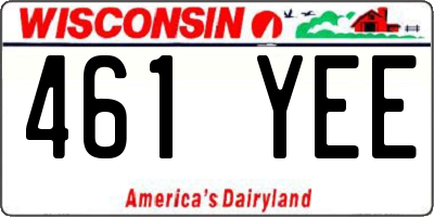 WI license plate 461YEE
