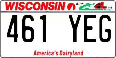 WI license plate 461YEG