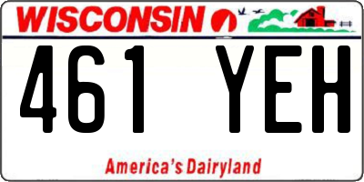 WI license plate 461YEH