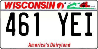 WI license plate 461YEI