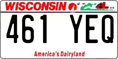 WI license plate 461YEQ