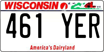 WI license plate 461YER
