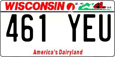 WI license plate 461YEU
