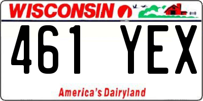WI license plate 461YEX