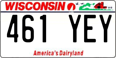 WI license plate 461YEY