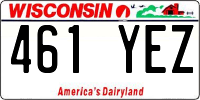 WI license plate 461YEZ