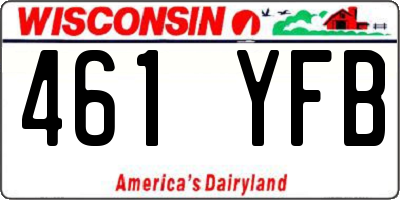 WI license plate 461YFB