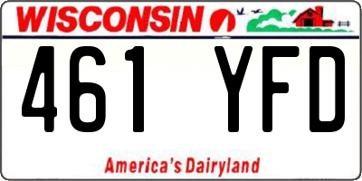 WI license plate 461YFD