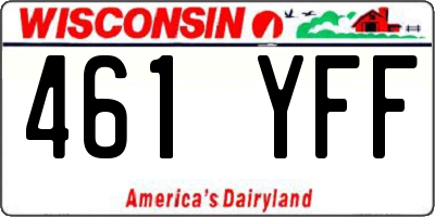 WI license plate 461YFF