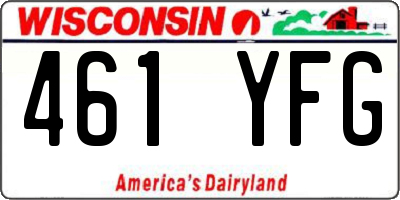 WI license plate 461YFG