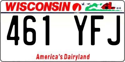 WI license plate 461YFJ
