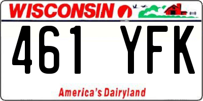 WI license plate 461YFK