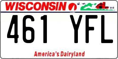 WI license plate 461YFL
