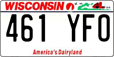 WI license plate 461YFO