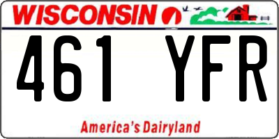 WI license plate 461YFR