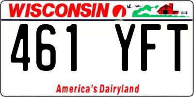 WI license plate 461YFT