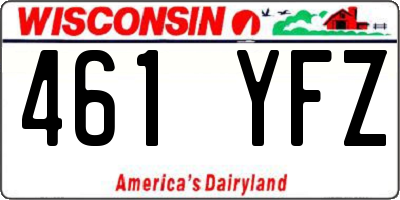 WI license plate 461YFZ