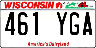WI license plate 461YGA