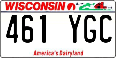 WI license plate 461YGC