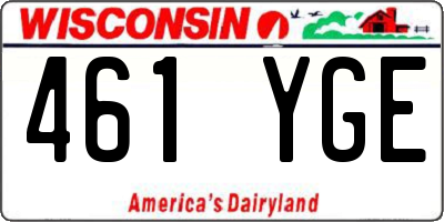 WI license plate 461YGE