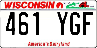 WI license plate 461YGF