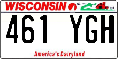 WI license plate 461YGH