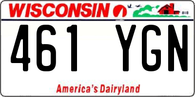 WI license plate 461YGN