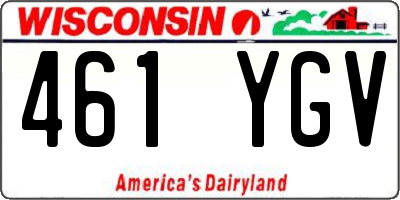 WI license plate 461YGV